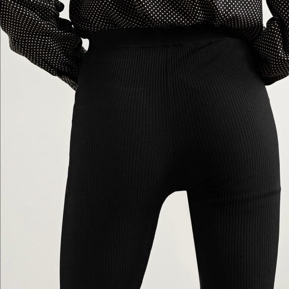 SAINT LAURENT HIGH-RISE RIB-KNIT CYCLISTE SHORTS, SZ S BLACK - Picture 13 of 16